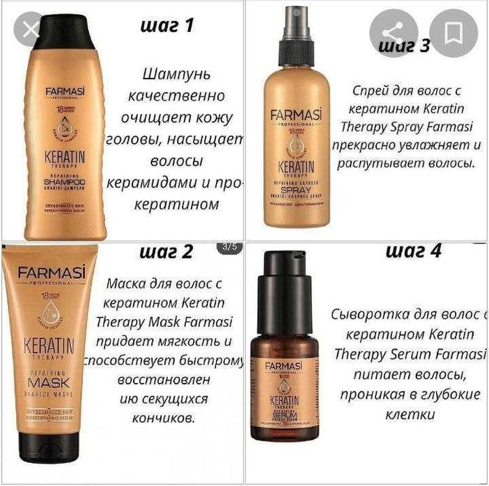 Продам набір шампунь і маска для волосся з кератином