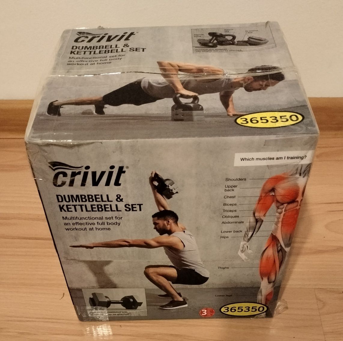 Zestaw hantli z kettlebell CRIVIT 5kg