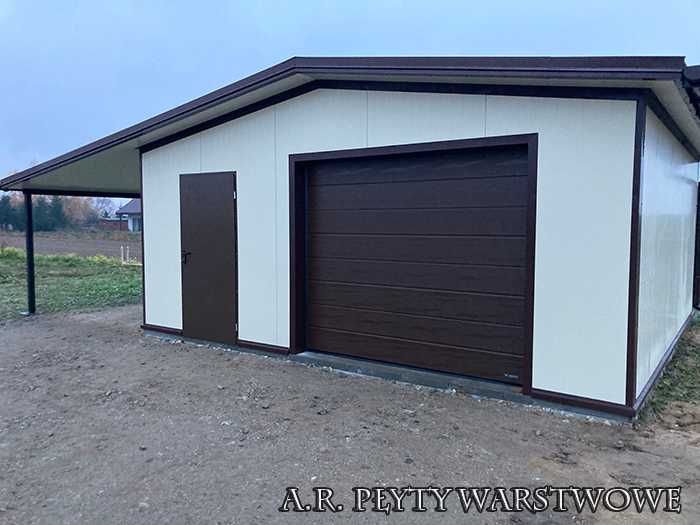 Garaż z płyty warstwowej garaż ocieplany hala przemysłowa  EPS PIR