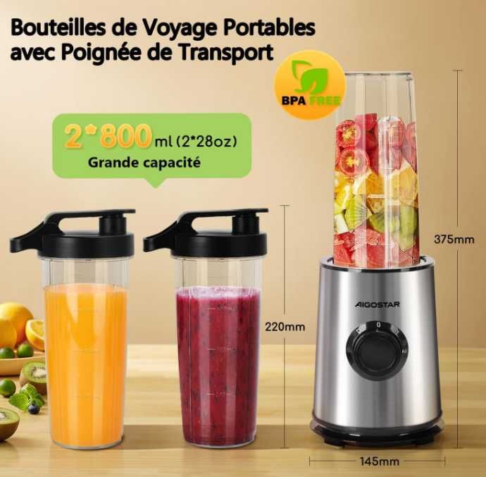 Blender kielichowy Aigostar  600 W Baron