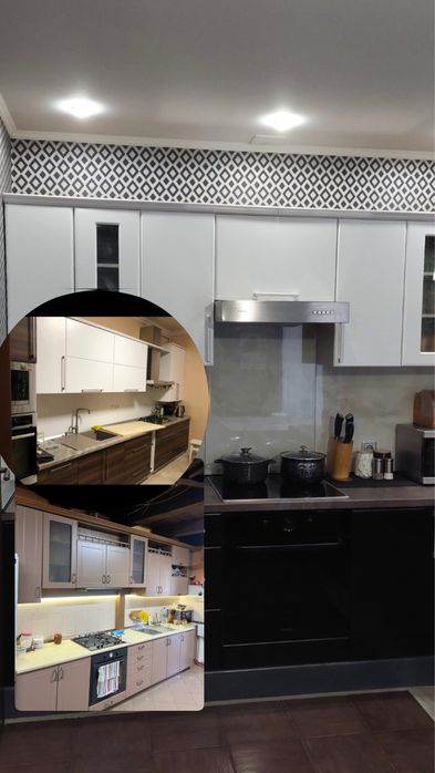 Покраска кухня, реставрація кухні, покраска меблів плівка фасад мдф