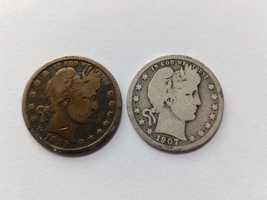 USA 1/4 dolara Quarter Barber dwa roczniki , srebro