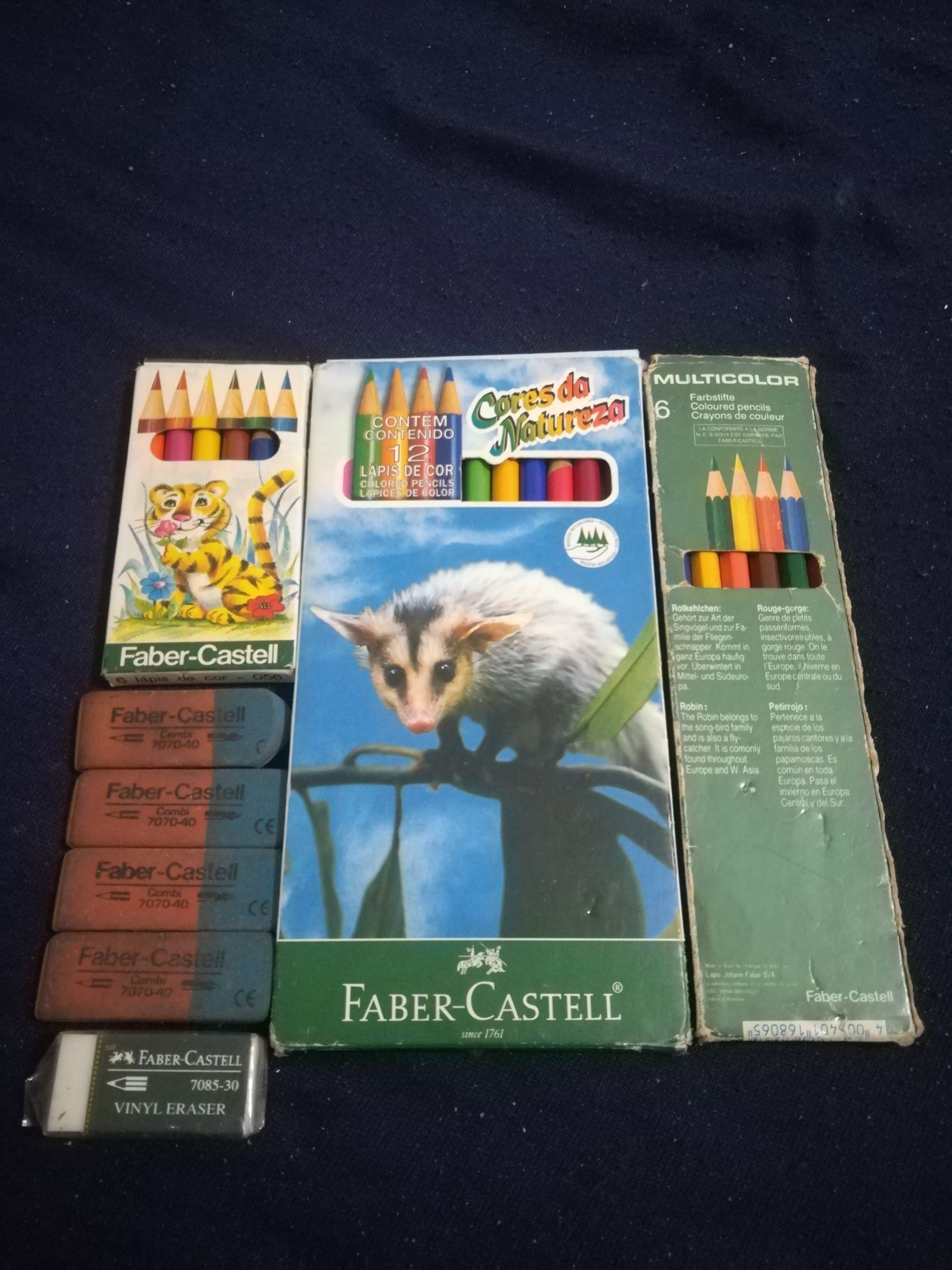 Faber Castell vintage lápis de cor e borrachas