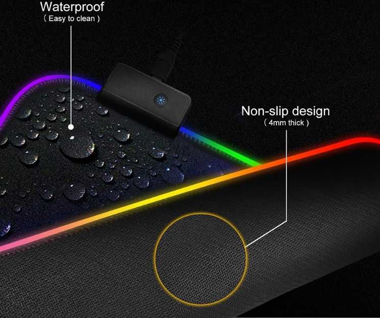 PODŚWIETLANA Podkładka GAMINGOWA pod mysz myszkę  RGB LED Pad
