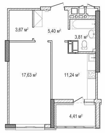 Продаж квартири, Крона Парк 2, 46м2, 8й будинок