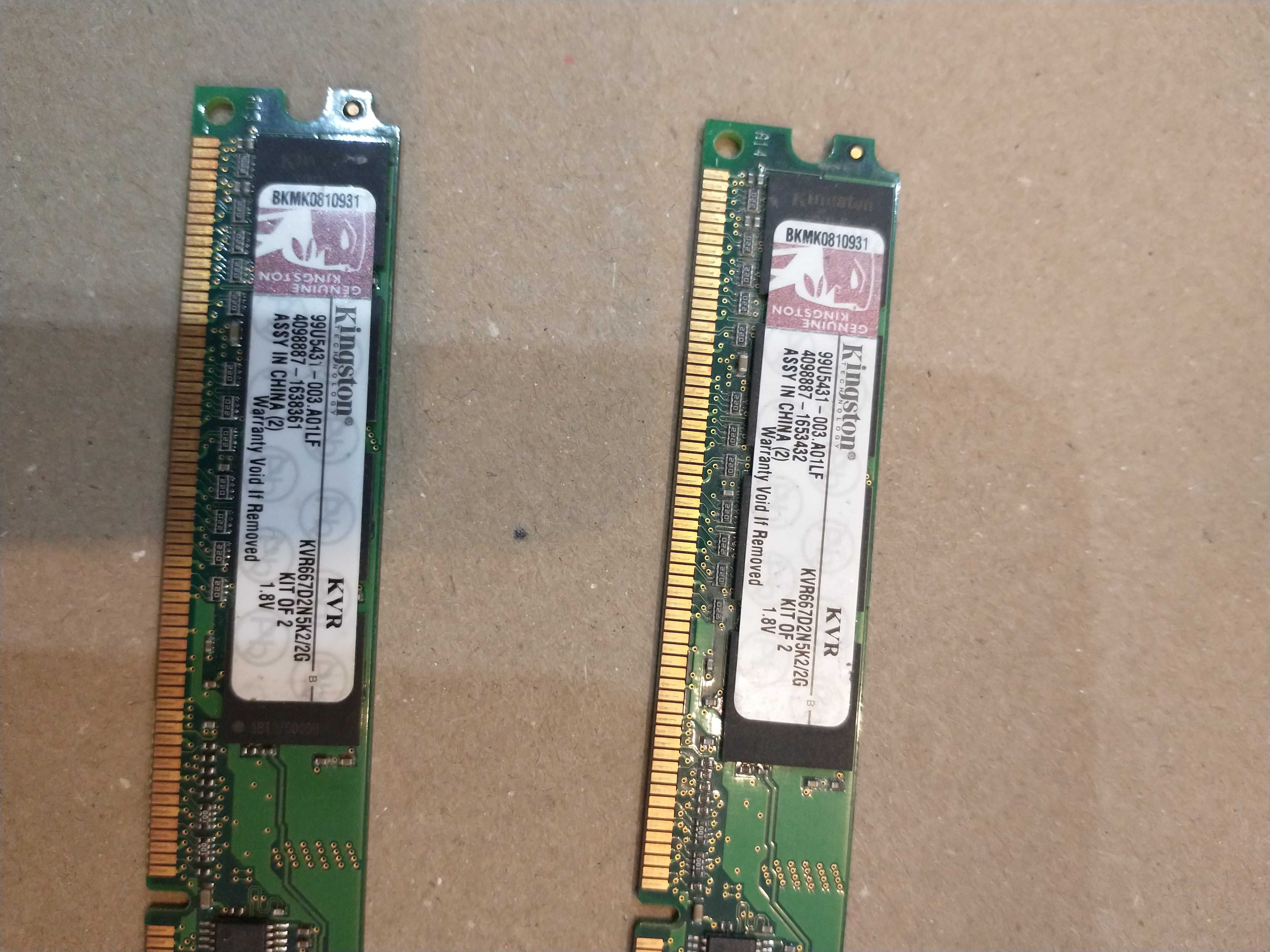 Pamięć RAM DDR2 Kingston 2szt po 1GB