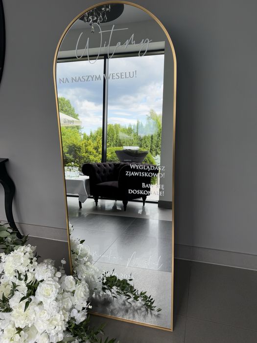Lustro selfie, lustro z imionami, dekoracja kwiatowa gratis