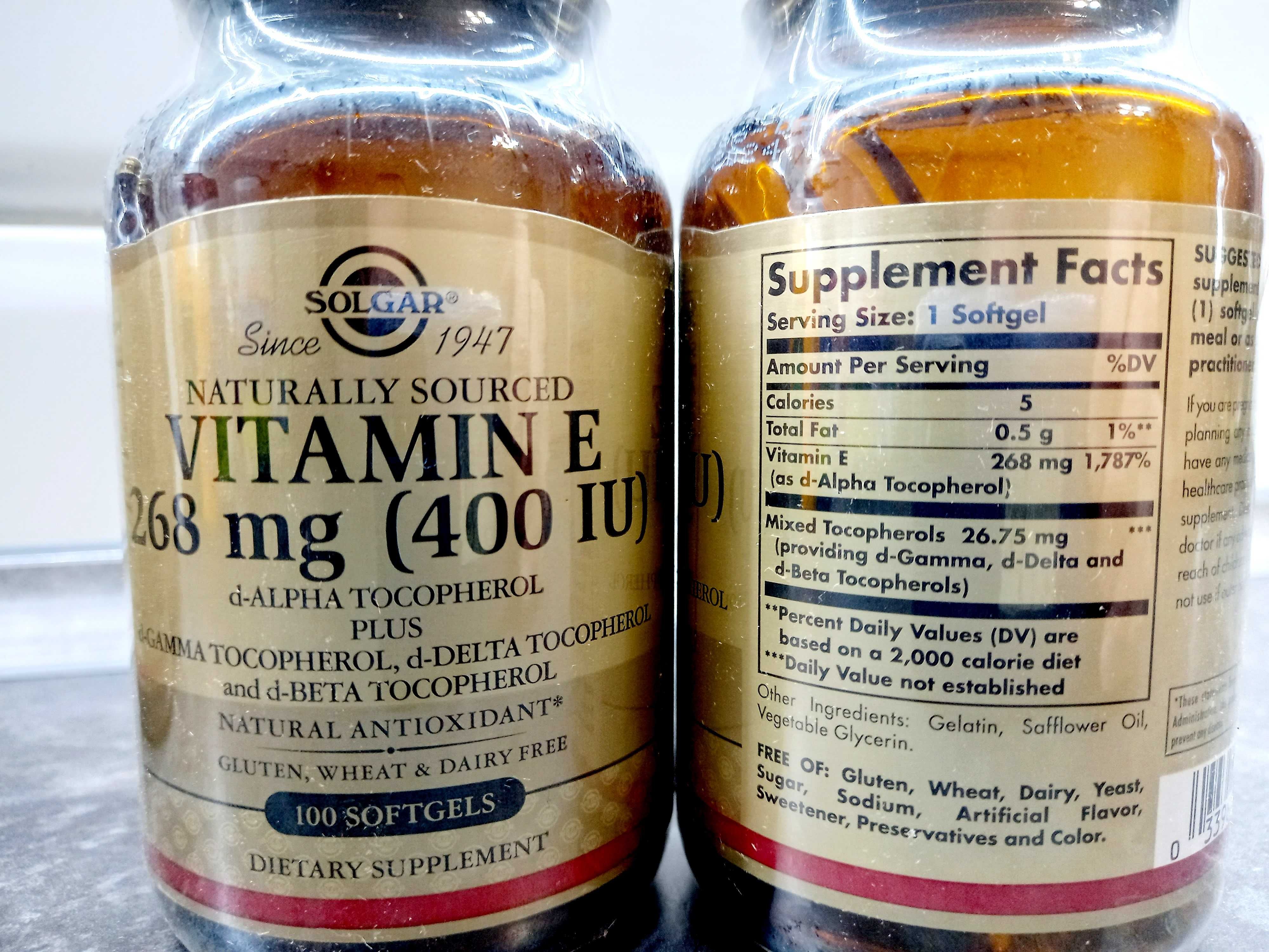 Solgar, Vitamin E-400 (100 капс.), витамин Е-400, вітамін Е