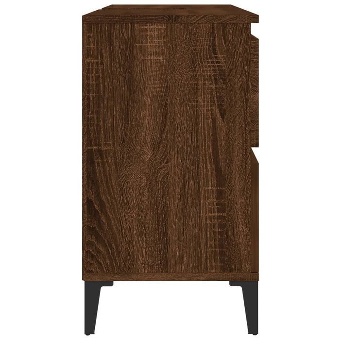 vidaXL Szafka pod umywalkę, brązowy dąb, 80x33x60 cm