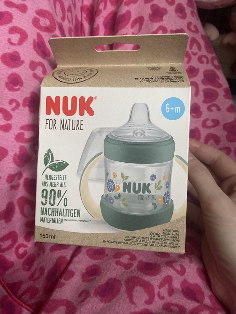 зеленая бутылочка от 6 мес Nuk nature learner bottle silicon