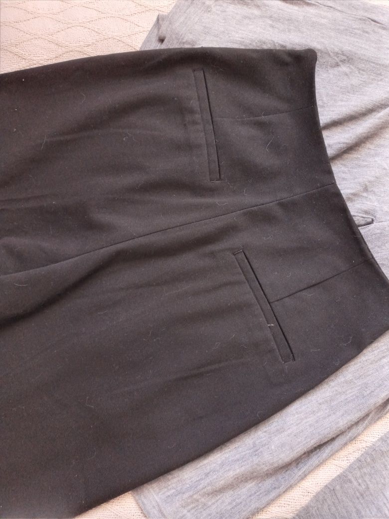 Szeroki czarne spodnie H&M do biura  rozmiar 32