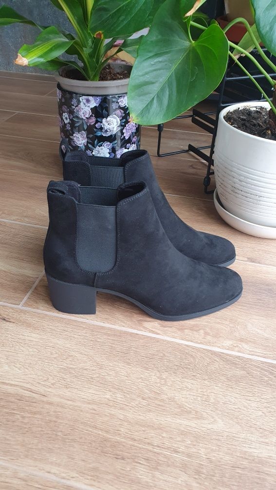 Nowe czarne botki r.43 damskie buty w dużym rozmiarze