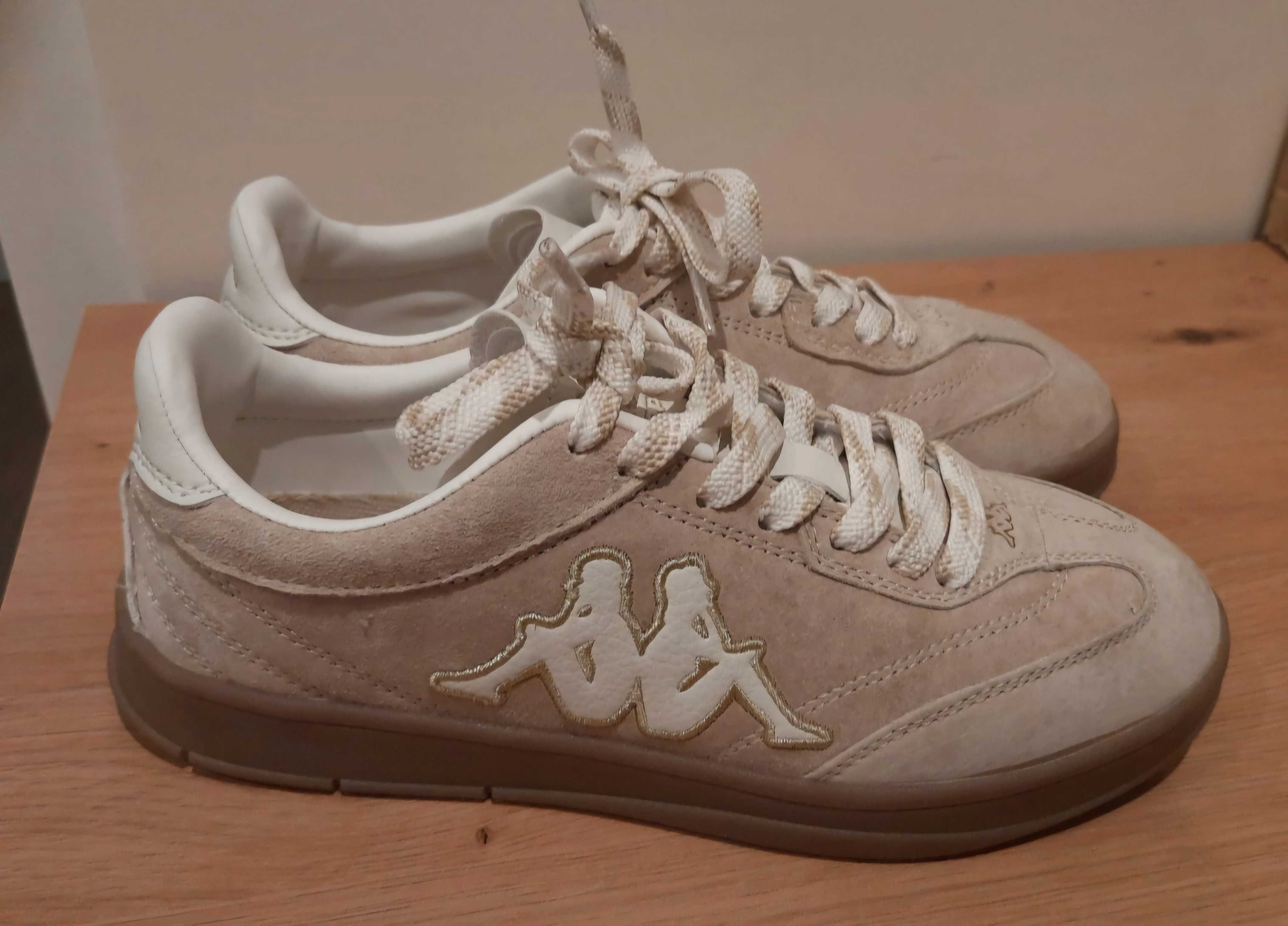Sneakersy Kappa beżowe, rozmiar 36, stan idealny.