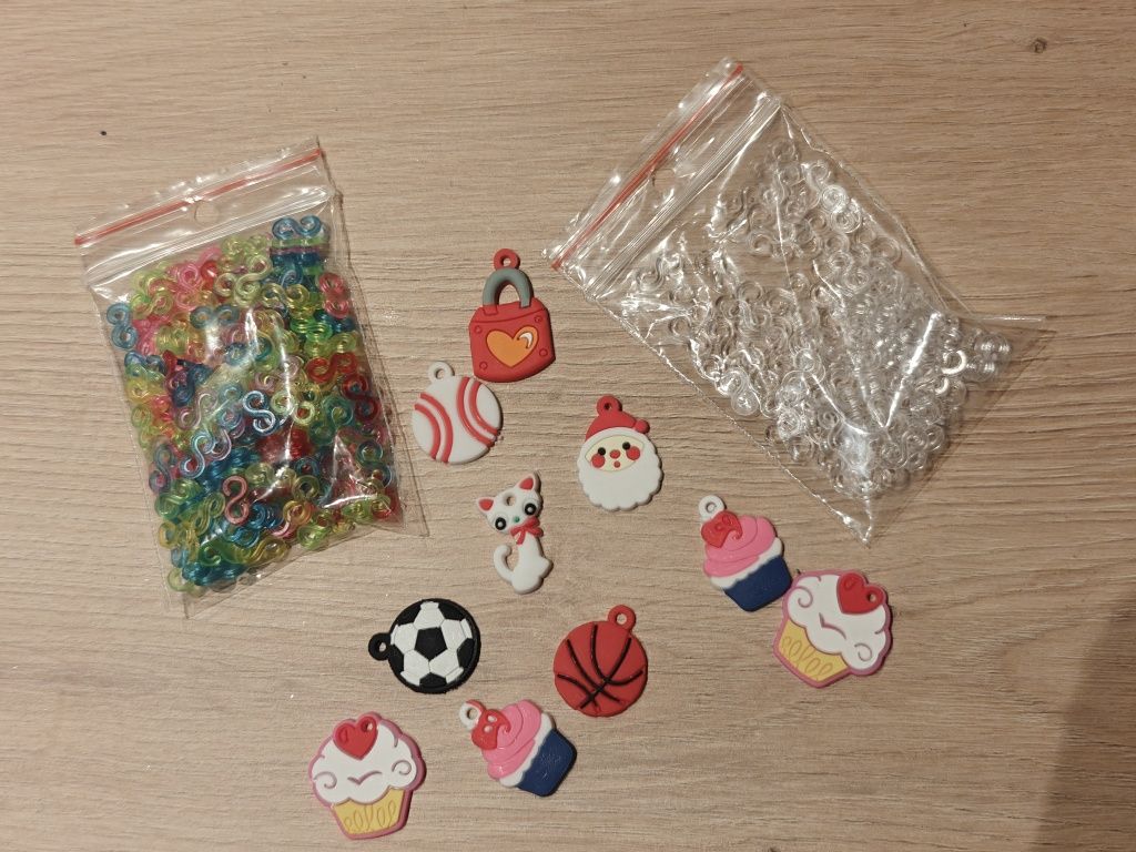 Loom Bands.LoomBands.Dodatki.Zawieszki silikonowe.Haczyki