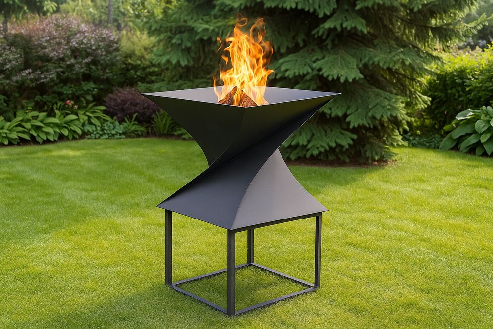 Nowoczesne palenisko ogrodowe - grill, kominek ogrodowy, ekokominek