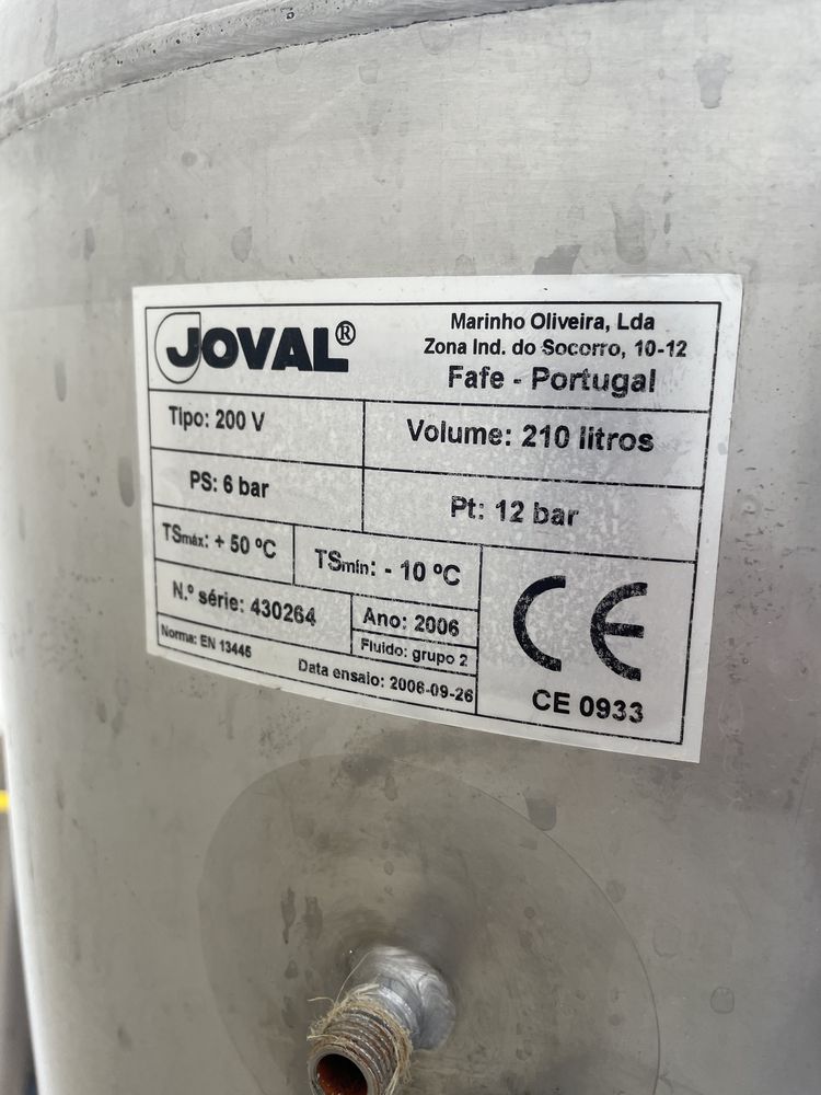 Autoclave Joval inox sem membrana de 210l - precisa ser soldada