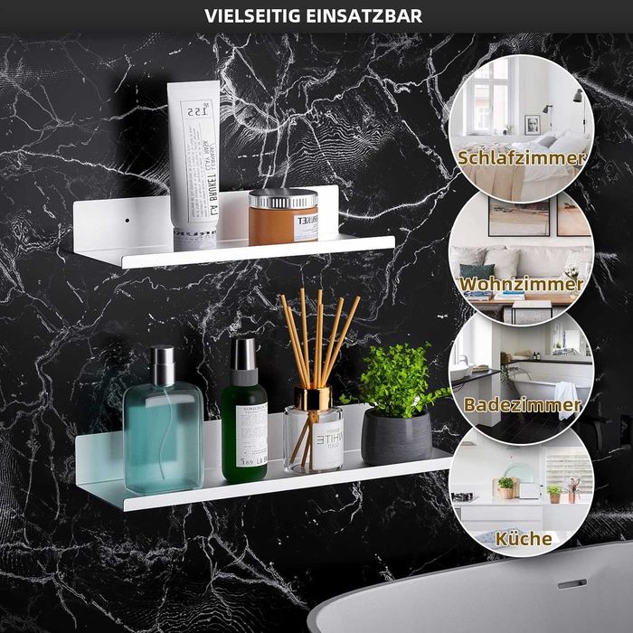 2X Półka Prysznicowa Łazienkowa Bez Wiercenia 30cm I 40cm Regał Ścienn