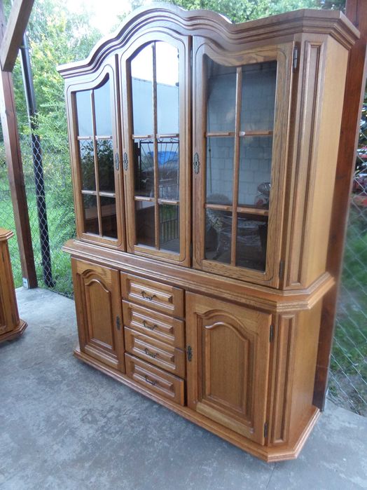 dębowy dwuczęściowy kredens witryna stan bdb WYSYŁKA dowóz