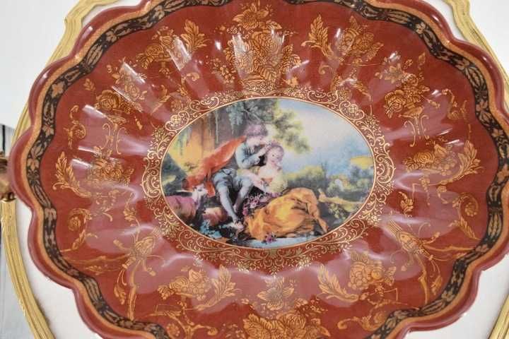 Patera Porcelanowa 4 Anioły - Czerwona Porcelana Anioł Amor