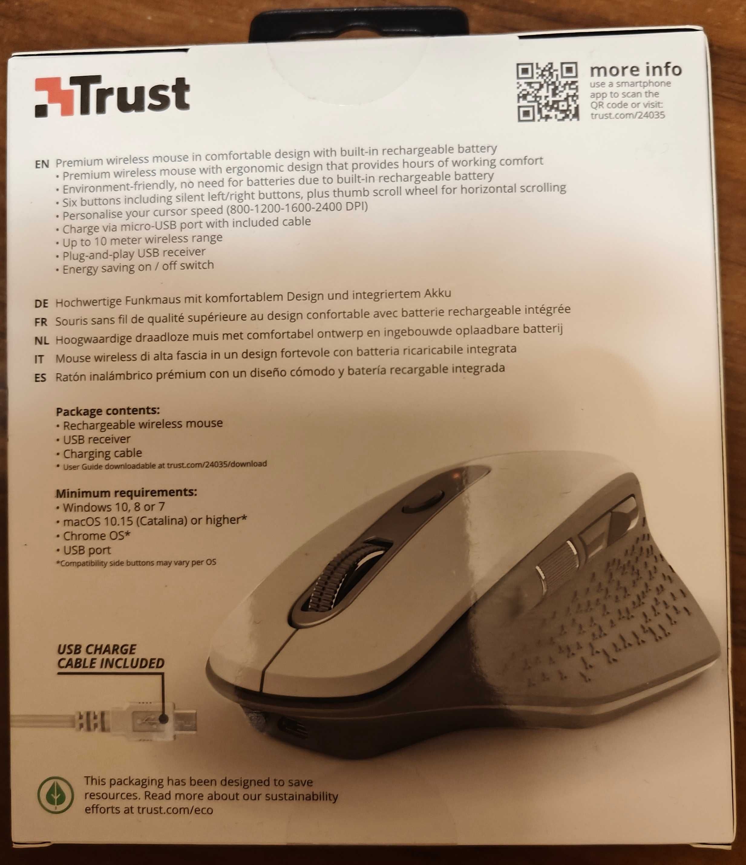 Mysz Trust Ozaa biała bezprzewodowa NOWA