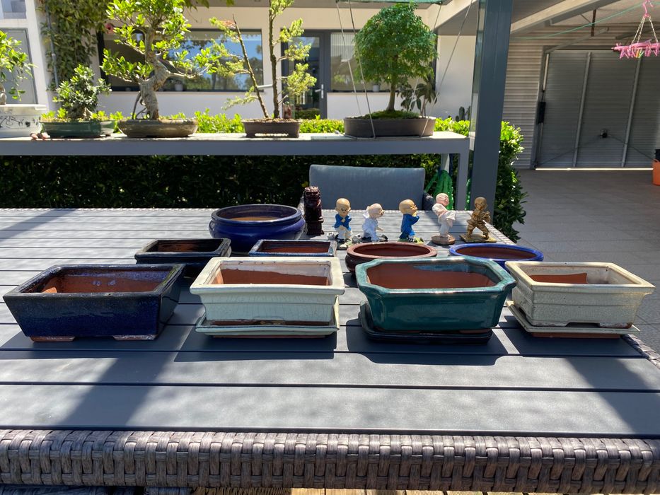 Vasos de bonsai + figuras