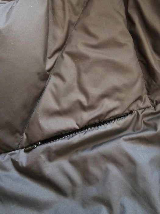 Zimowa kurtka puch naturalny srebrny jenot  M/L