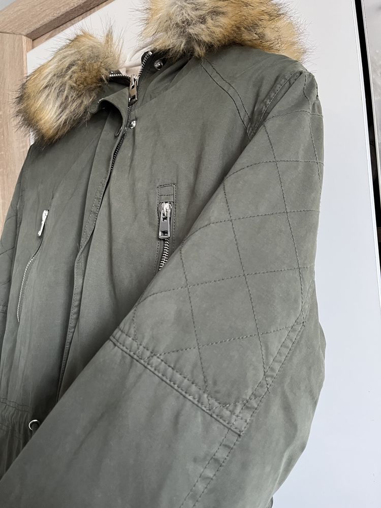 Damska kurtka zimowa parka khaki