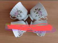 2 porcelanowe filiżanki CHODZIEŻ z kwiatowym wzorem, vintage