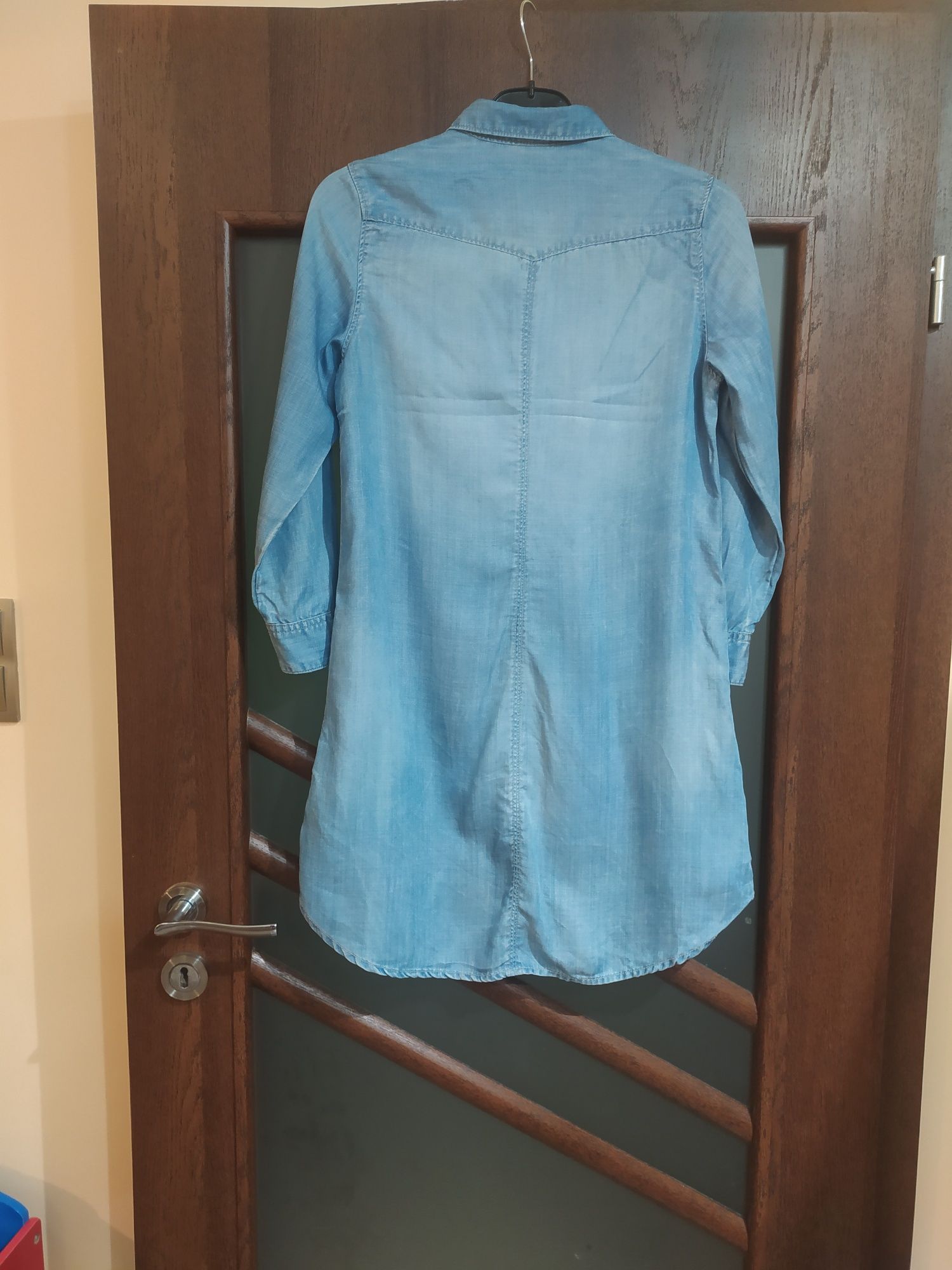 Sukienka tunika rozmiar 36 S rozpinana jedwabna H&M