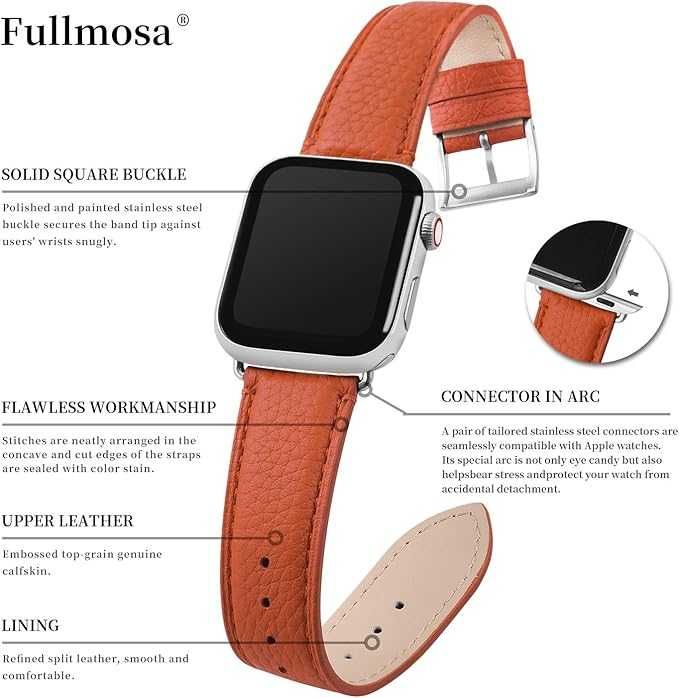 Pasek do Apple Watch z etui pomarańczowy