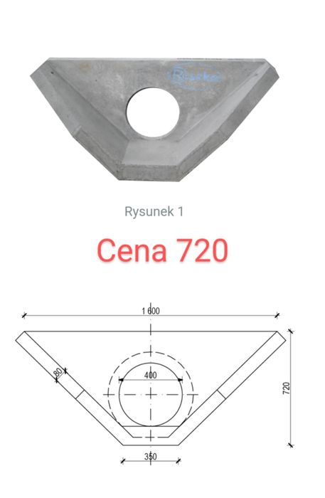 Zbrojona  ścianka  przepustu fi 400 mm