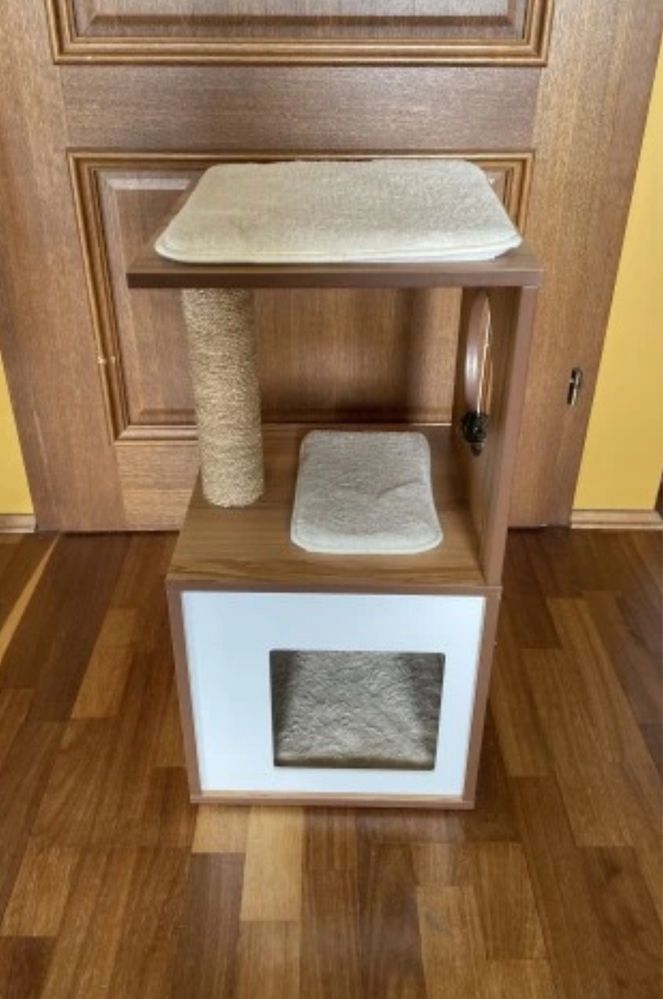 Elegancki drapak dla kota z domkiem drewniany Catit Vesper V-Box 72cm