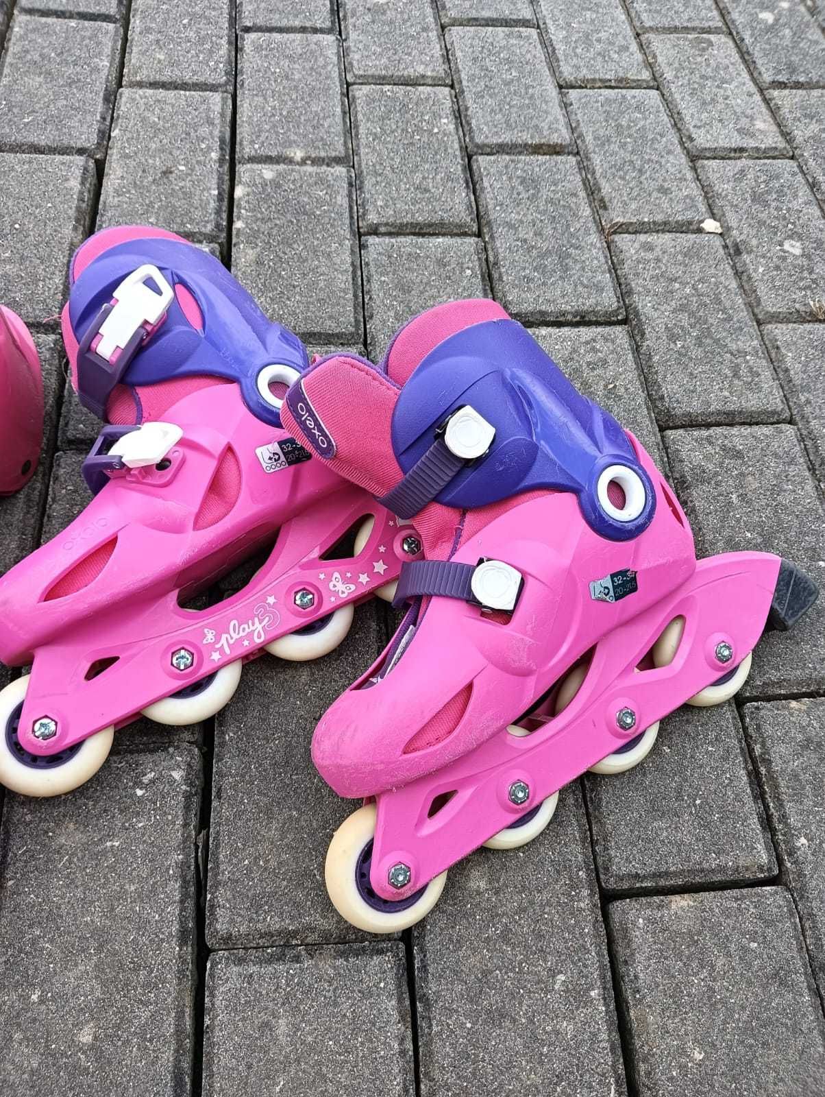 Conjunto de patins para crianca com capacete e proteções 32 a 34