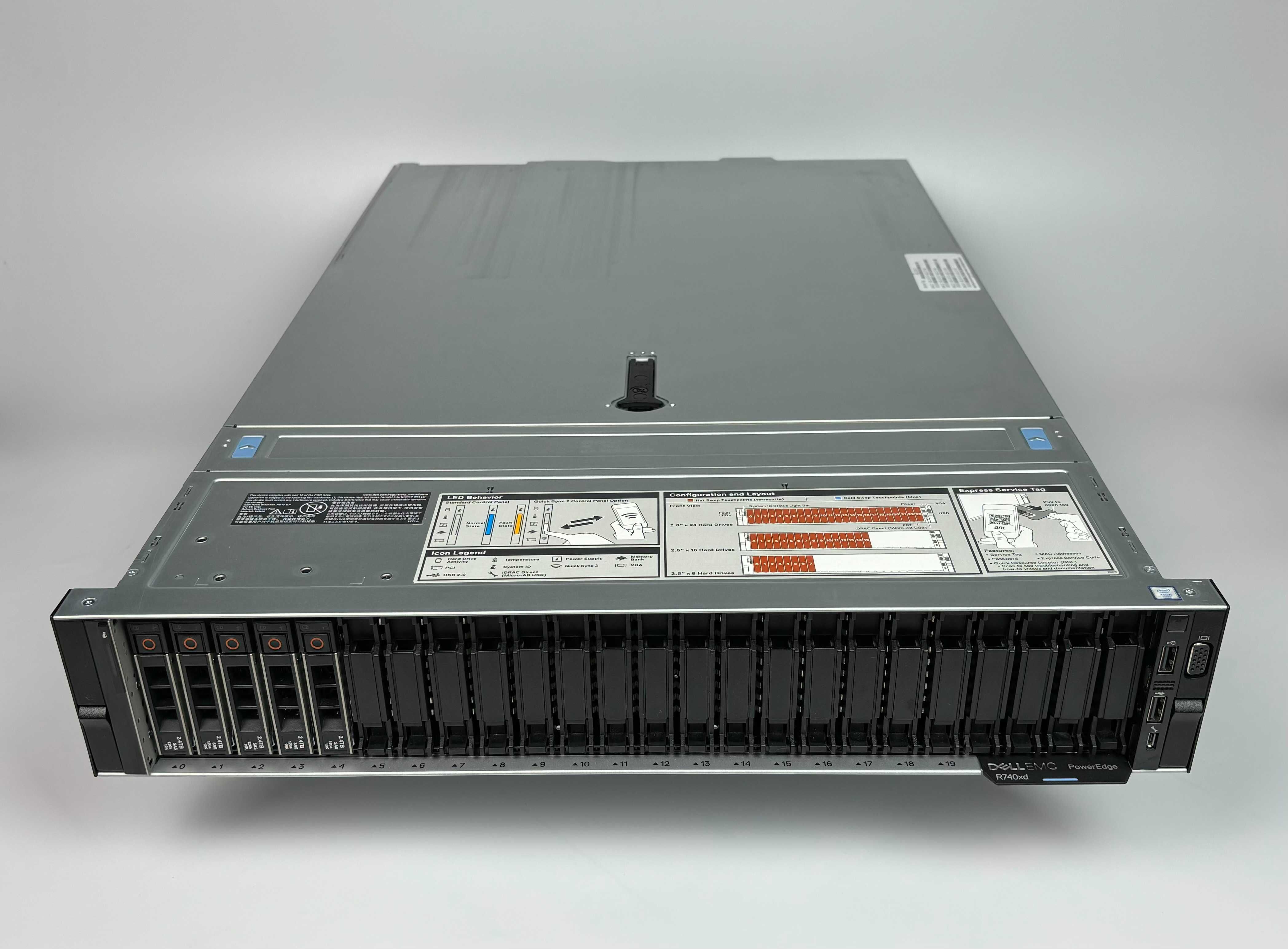 Dell PowerEdge R740xd 2x24C Gold 6240R/256Gb/5x2.4Tb/PERC H740P, 2 шт.