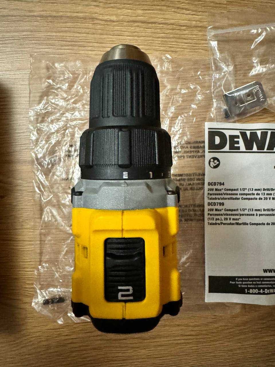 Новий Оригінальний безщітковий шуруповерт Dewalt DCD794 20В Atomic
