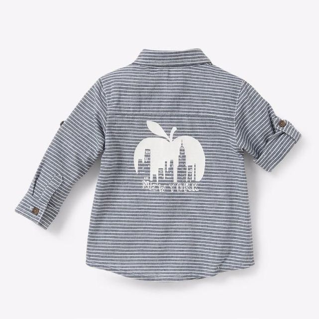 Camisa riscas azul/branco bébé - nova 60cm! La Redoute