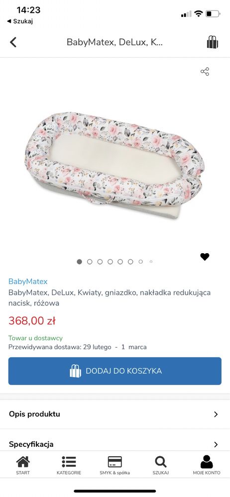 Kokon gniazdko Deluxe Babymatex xxl przenosne lozeczko turystyczne