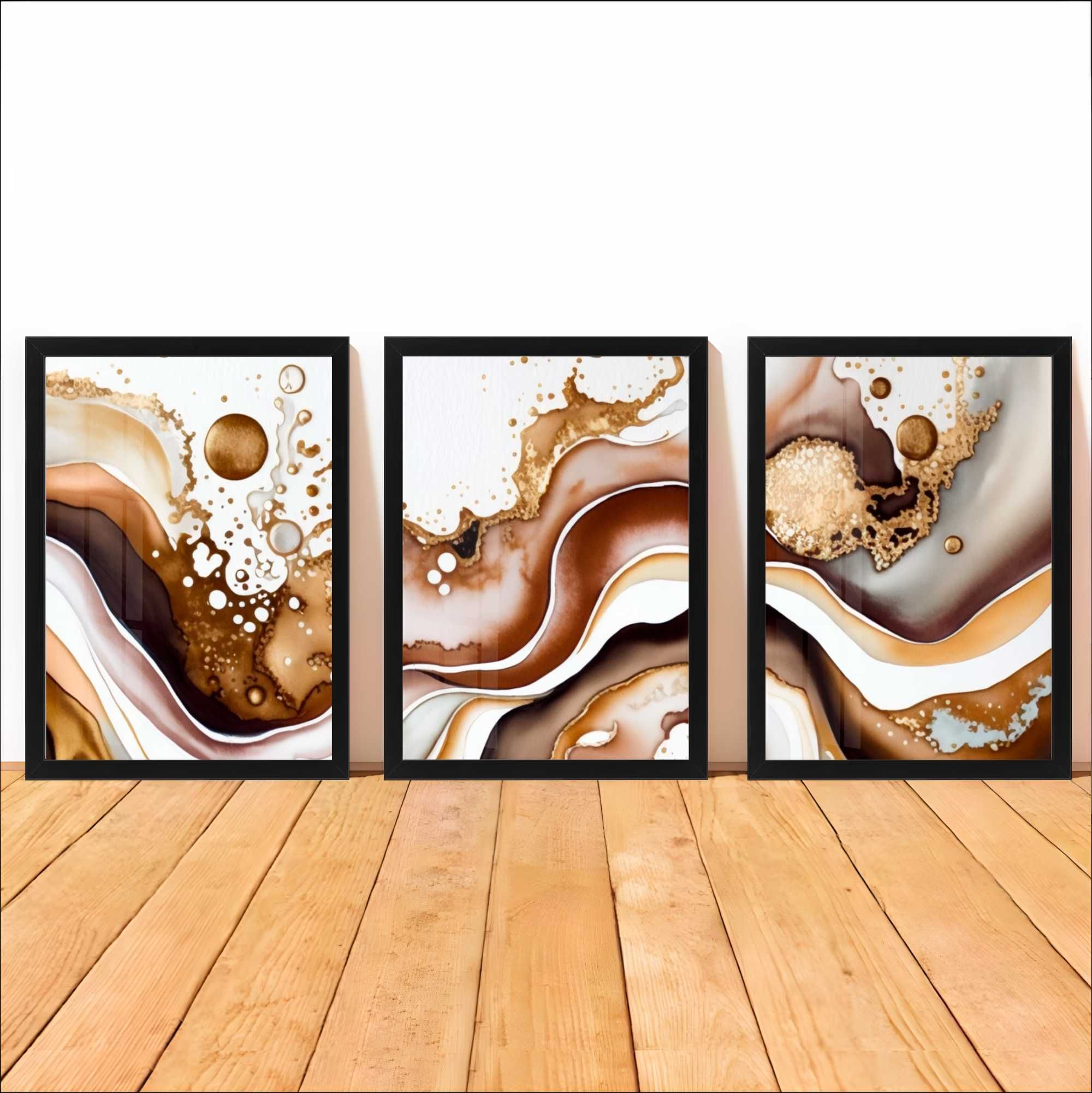 Conjunto 3 Quadros Abstratos, Várias Cores