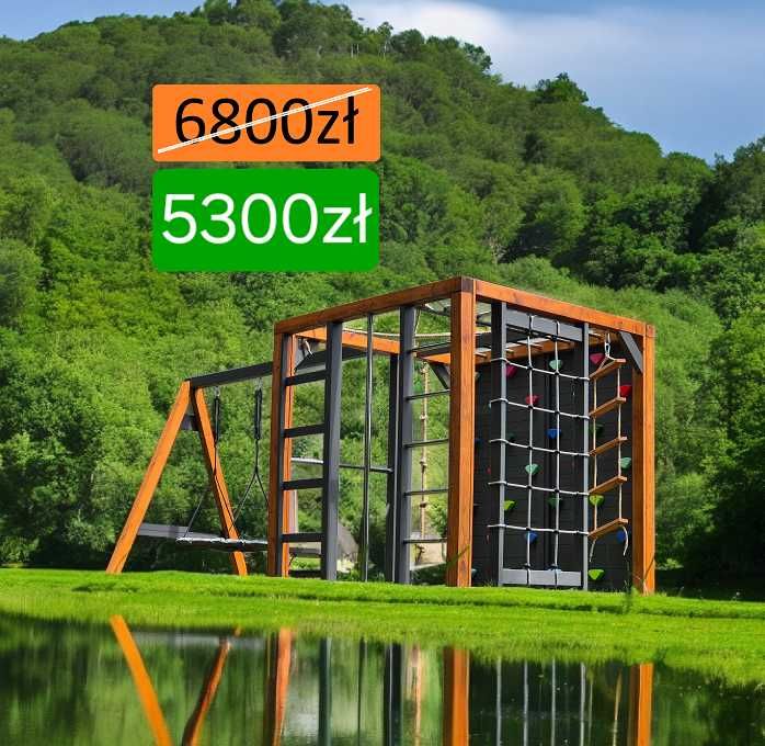 Plac zabaw małpi gaj z huśtawkami - siłownia ogrodowa