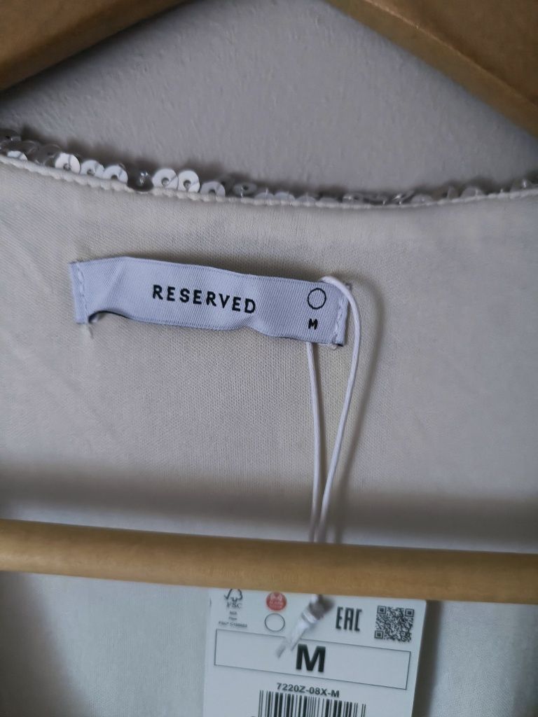 Cekinowa sukienka Reserved M cekiny święta Wigilia Sylwester marszczon