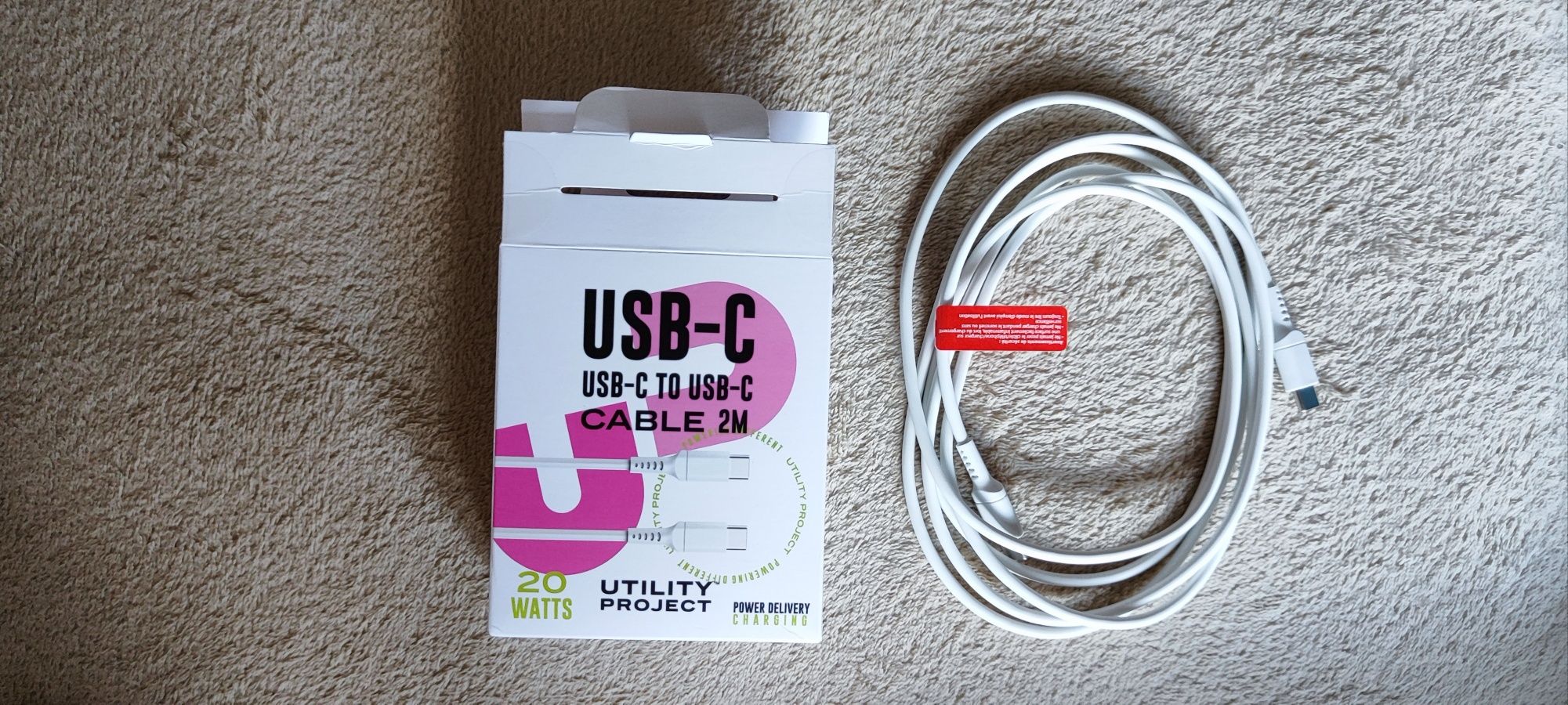 Kabel USB c 2 metry do telefonu 20 watt do ładowania