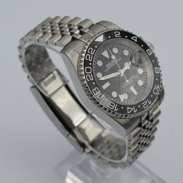 SEIKO MOD GMT Master Bruce Wayne Szary Jubilee Custom NOWY