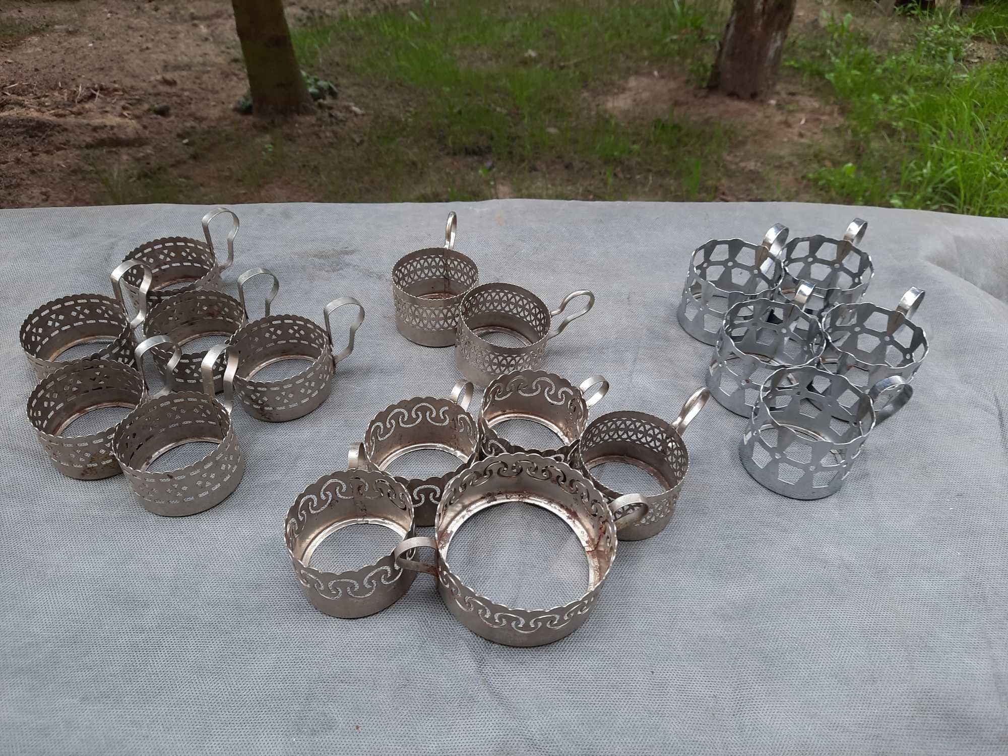 Stare koszyczki do szklanek cukiernicy PRL cena za całość