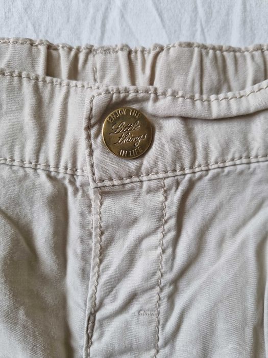 Szorty jasne beżowe letnie cienkie bawełna na 128cm 7-8 lat H&M