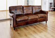 Sofas de couro castanho natural