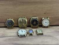 7 x zegarek pozałacany w tym poljot automatic Vostock slava , rakieta