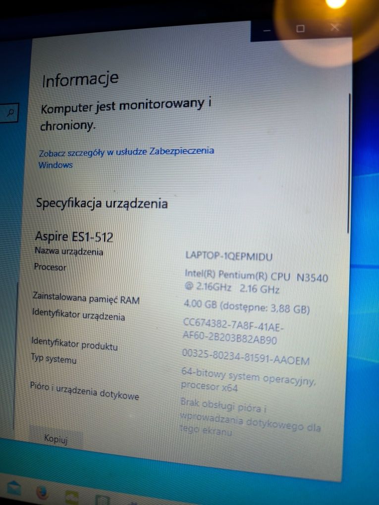 Acer ES1-512 4gb RAM Windows 10