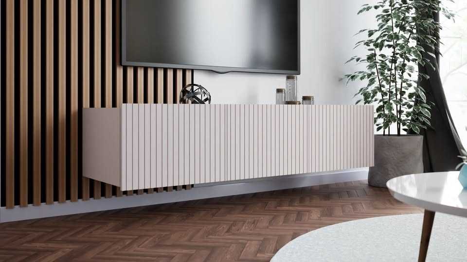 Kolde 150x34x43(ryflowane fronty 4-kolory)Szafka wisząca pod telewizor