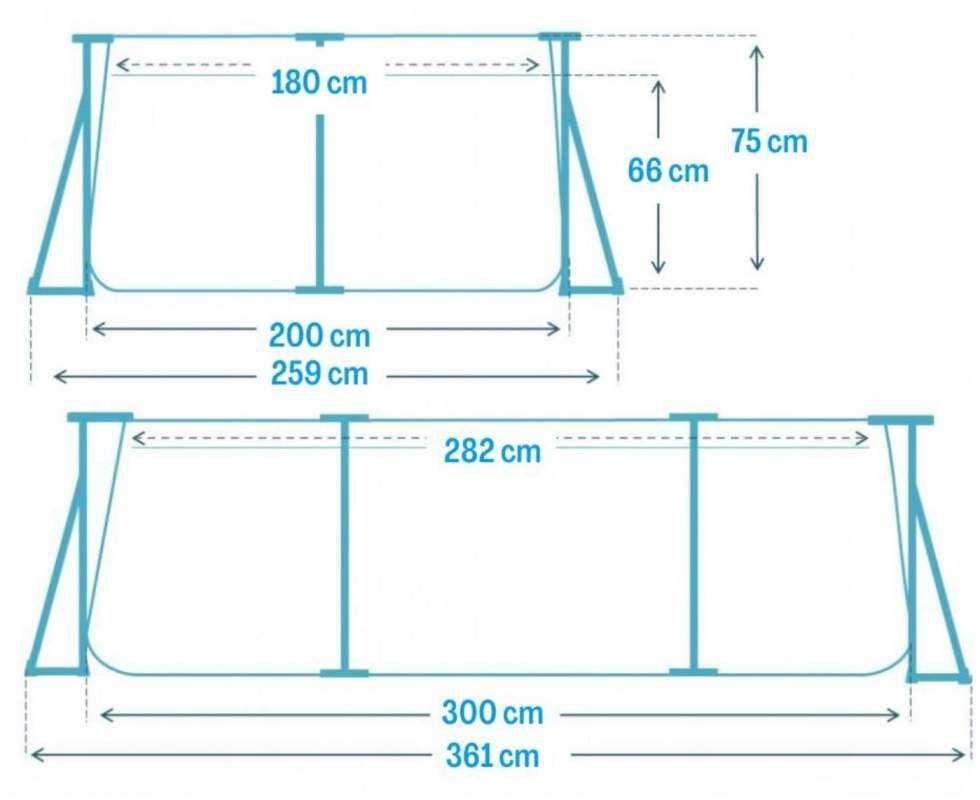 Басейн каркасний Intex 28272 300-200-75 см об'єм 3834 л