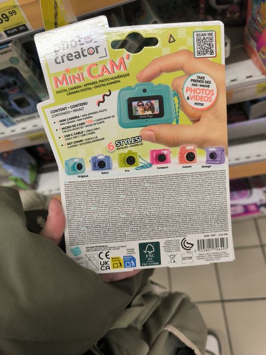 Mini câmera canal toys